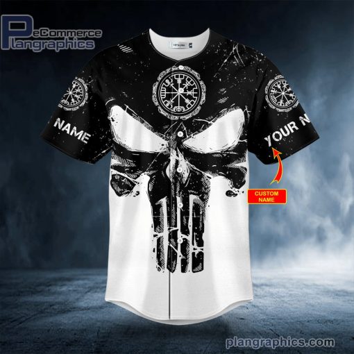 viking punisher skull custom baseball jersey 219 fTcs5