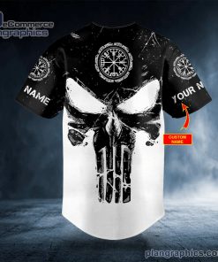 viking punisher skull custom baseball jersey 415 lYeW0