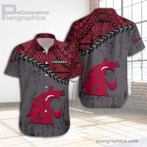 washington state cougars casual button down hawaiian shirt grunge polynesian tattoo ncaa 128 tEDAc