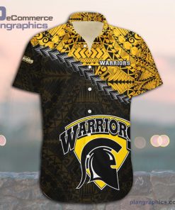 waterloo warriors casual button down hawaiian shirt grunge polynesian tattoo ca cis 20 D5j6I