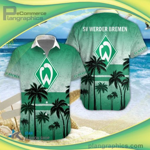 werder bremen 3d short sleeve button down shirt and hawaiian short 6 BmG1v
