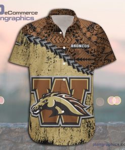 western michigan broncos casual button down hawaiian shirt grunge polynesian tattoo ncaa 14 jGsuO
