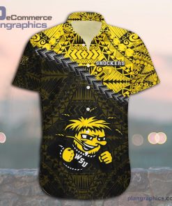 wichita state shockers casual button down hawaiian shirt grunge polynesian tattoo ncaa 12 YD5mO