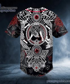 wolf la main de gloire viking tattoo custom baseball jersey 405 fK1Hp