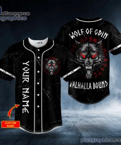 wolf of odin valhalla bound viking personalized baseball jersey 12 Pp27D