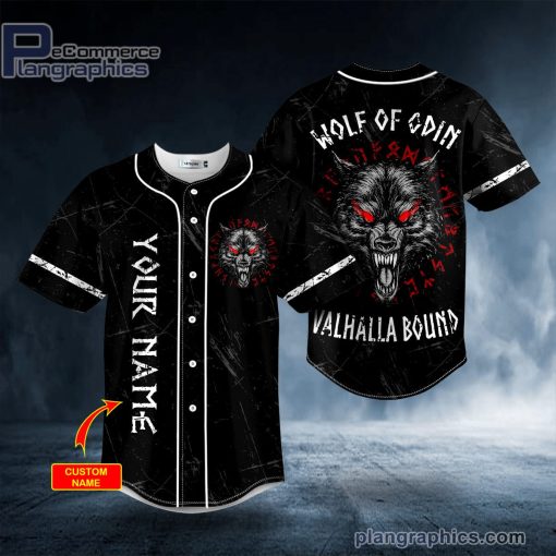wolf of odin valhalla bound viking personalized baseball jersey 12 Pp27D