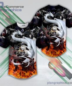 yin yang dragons fire skull baseball jersey pl97141 xqvyG