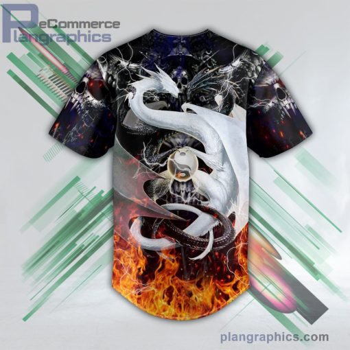 yin yang dragons fire skull baseball jersey pl9714175 Rz06u