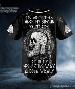 you are either on my side by my side viking skull custom baseball jersey 202 5nJd3