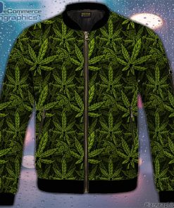 420 weed hemp marijuana pattern awesome bomber jacket 5hyG4