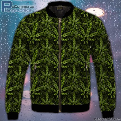 420 weed hemp marijuana pattern awesome bomber jacket 5hyG4
