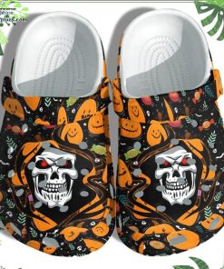 a death tattoo with pumpkin crocs clog halloween custom shoes eMQTz