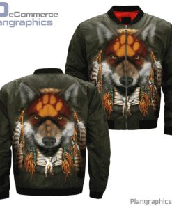 american native wolf bomber jacket 1gyvy