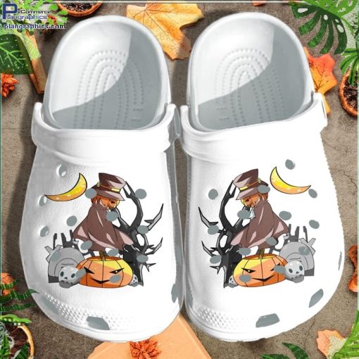 anime halloween pumpkin ghost crocs shoes clog mOPLy