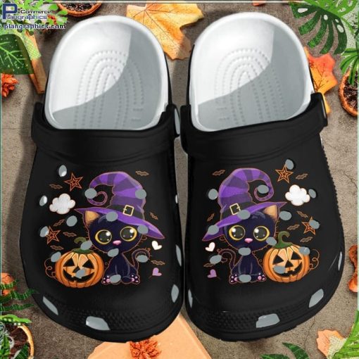 black cat and pumpkin shoes clog halloween crocs crocband clog N5jv9