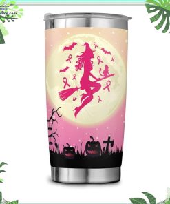 breast cancer messed with wrong witch pink stainless steel tumbler 27 bvBxZ