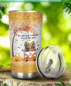 dachshund dog and halloween hippie its the most wonderful time of the year stainless steel tumbler 22 XELzC