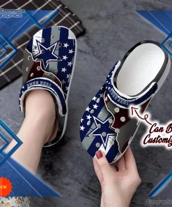 dallas cowboys crocs personalized dcowboys team american flag line clog shoes 100 y2z7s