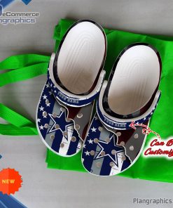 dallas cowboys crocs personalized dcowboys team american flag line clog shoes 216 tOO90