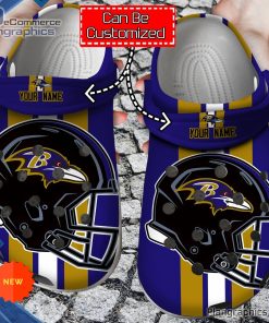 football crocs personalized baltimore ravens helmets clog shoes 92 RhCM8