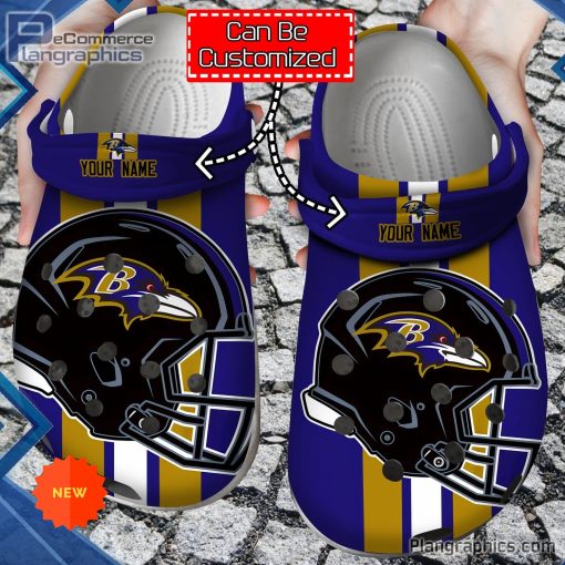 football crocs personalized baltimore ravens helmets clog shoes 92 RhCM8