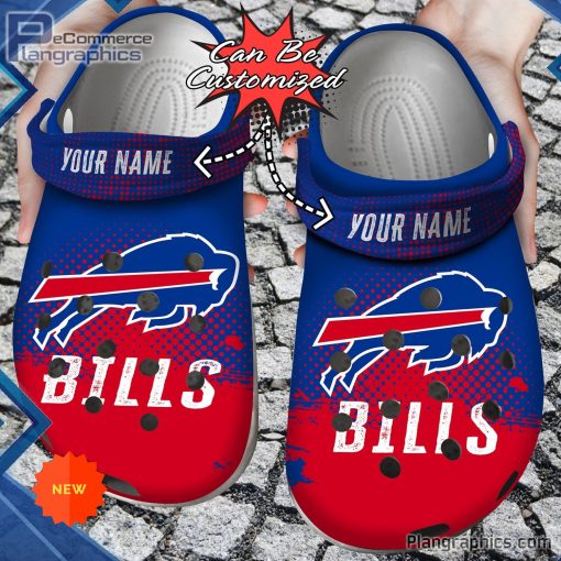 football crocs personalized buffalo bills half tone drip flannel clog shoes 89 Bvvgj