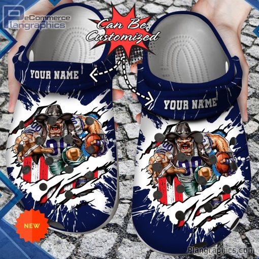 football crocs personalized dallas cowboys mascot ripped flag clog shoes 77 mCfbB