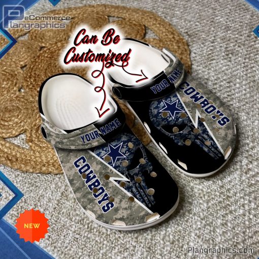 football crocs personalized dallas cowboys skull camo blue clog shoes 76 rs8xK