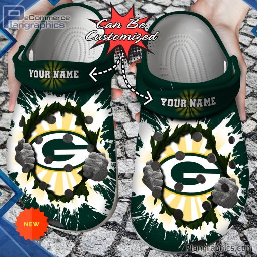football crocs personalized green bay packers hands ripping light clog shoes 71 nQqDA
