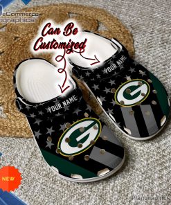 football crocs personalized green bay packers star flag clog shoes 186 vEWdg