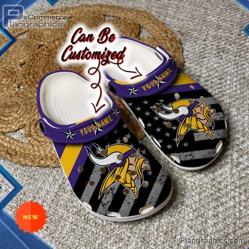 football crocs personalized minnesota vikings american flag clog shoes 54 PuL1l