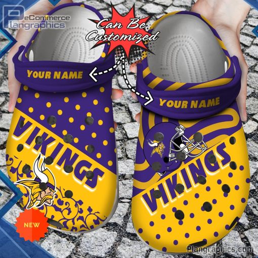 football crocs personalized minnesota vikings polka dots colors clog shoes 53 ZhOVe