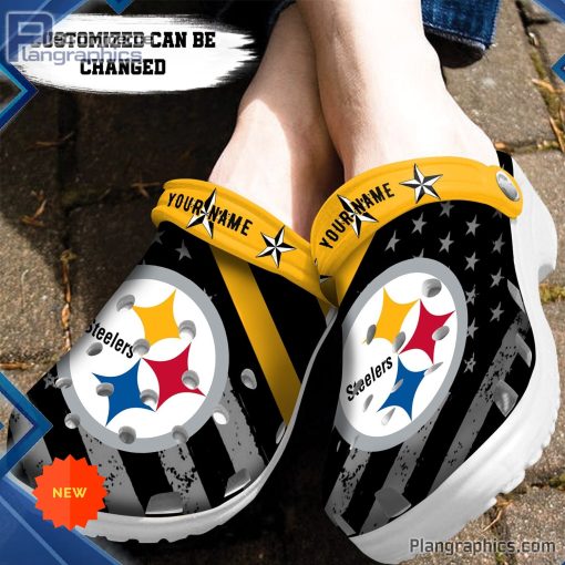 football crocs personalized pittsburgh steelers american flag clog shoes 161 Gi6IV