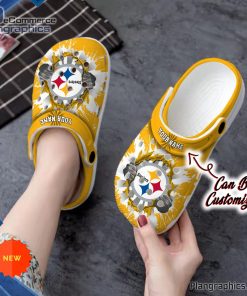 football crocs personalized pittsburgh steelers hands ripping light clog shoes 160 keJQJ