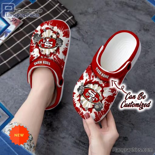 football crocs personalized san francisco 49ers hands ripping light clog shoes 155 34MvB