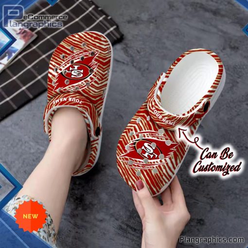 football crocs personalized san francisco 49ers ripped zebra print paint clog shoes 154 xBlty