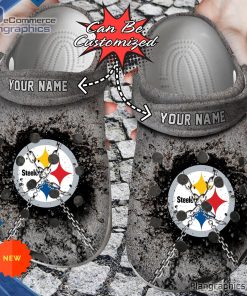 football crocs pittsburgh steelers personalized chain breaking wall clog shoes 28 H06Gw