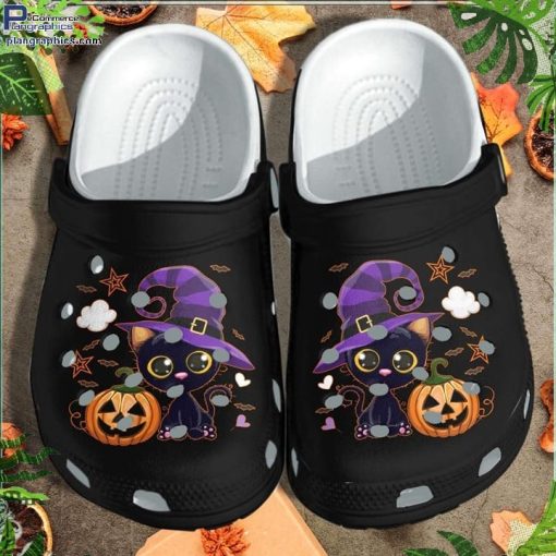 halloween black cat and pumpkin crocs crocband clogs shoes Fvw37