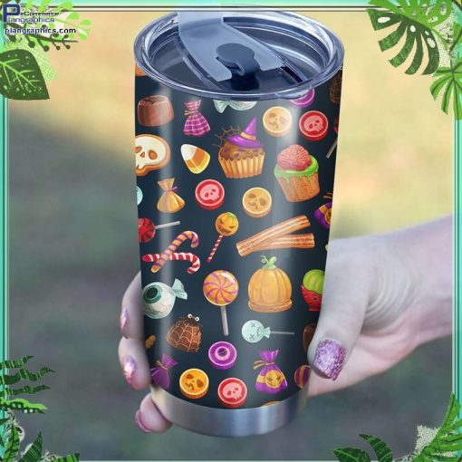 halloween candy pattern stainless steel tumbler cup 73 oaUN5