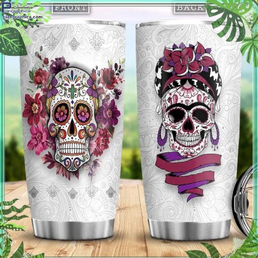 halloween colorful skull stainless steel tumbler cup 13 YUJbT