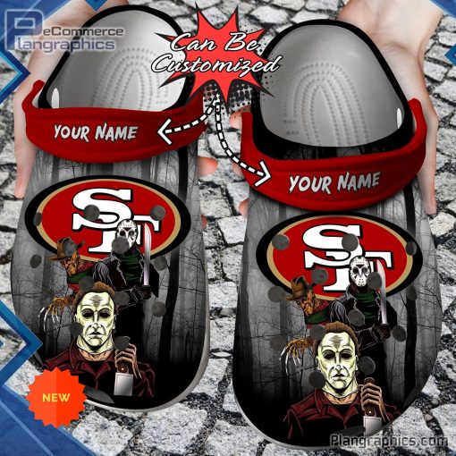 halloween crocs personalized san francisco 49ers horror movie clog shoes 19 MdzXE