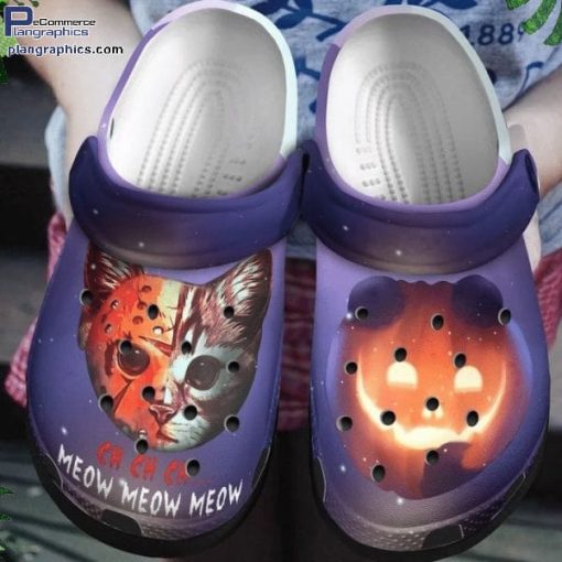 halloween gifts meow cat jason voorhees adults kids crocs shoes crocband clog jSL4D
