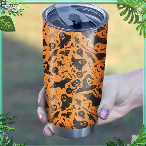 halloween orange pattern stainless steel tumbler cup 9 s21i9