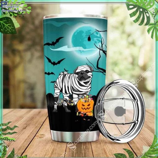 halloween pug insulated stainless steel tumbler cup 68 i9x0a