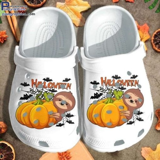 halloween sloth pumpkin on white crocs crocband clog comfortable water shoes w1PyJ