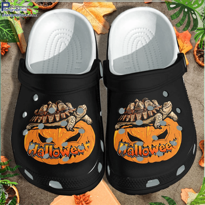 Halloween Turtle Sitting On Pumpkin Shoes Clog - Halloween Crocs Crocband Clog
