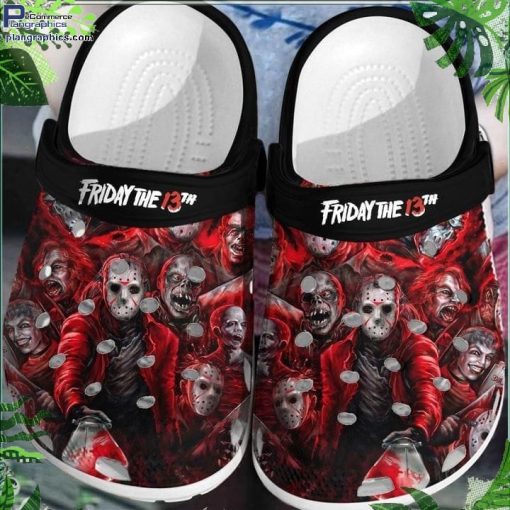 jason voorhees horror film halloween friday the 13th gift for lover rubber crocs crocband clogs RnKaR