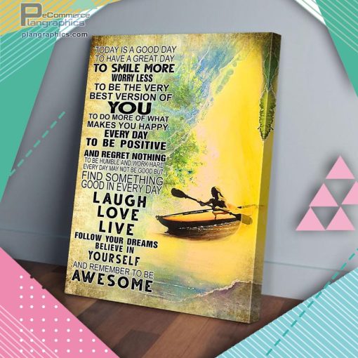 kayak woman remmeber to be awesome today matte wall art canvas and poster duAF8