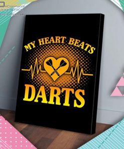 my heart beats darts matte wall art canvas and poster AzWrR
