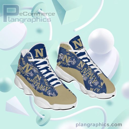 navy midshipmen logo air jordan 13 shoes sneakers 137 XSL8M